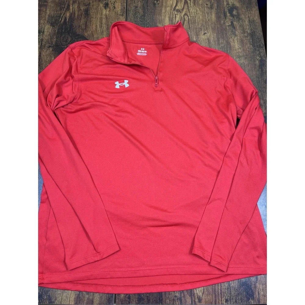 Under Armour Red Quarter Zip Size Size Medium STL Media Post embroidered
